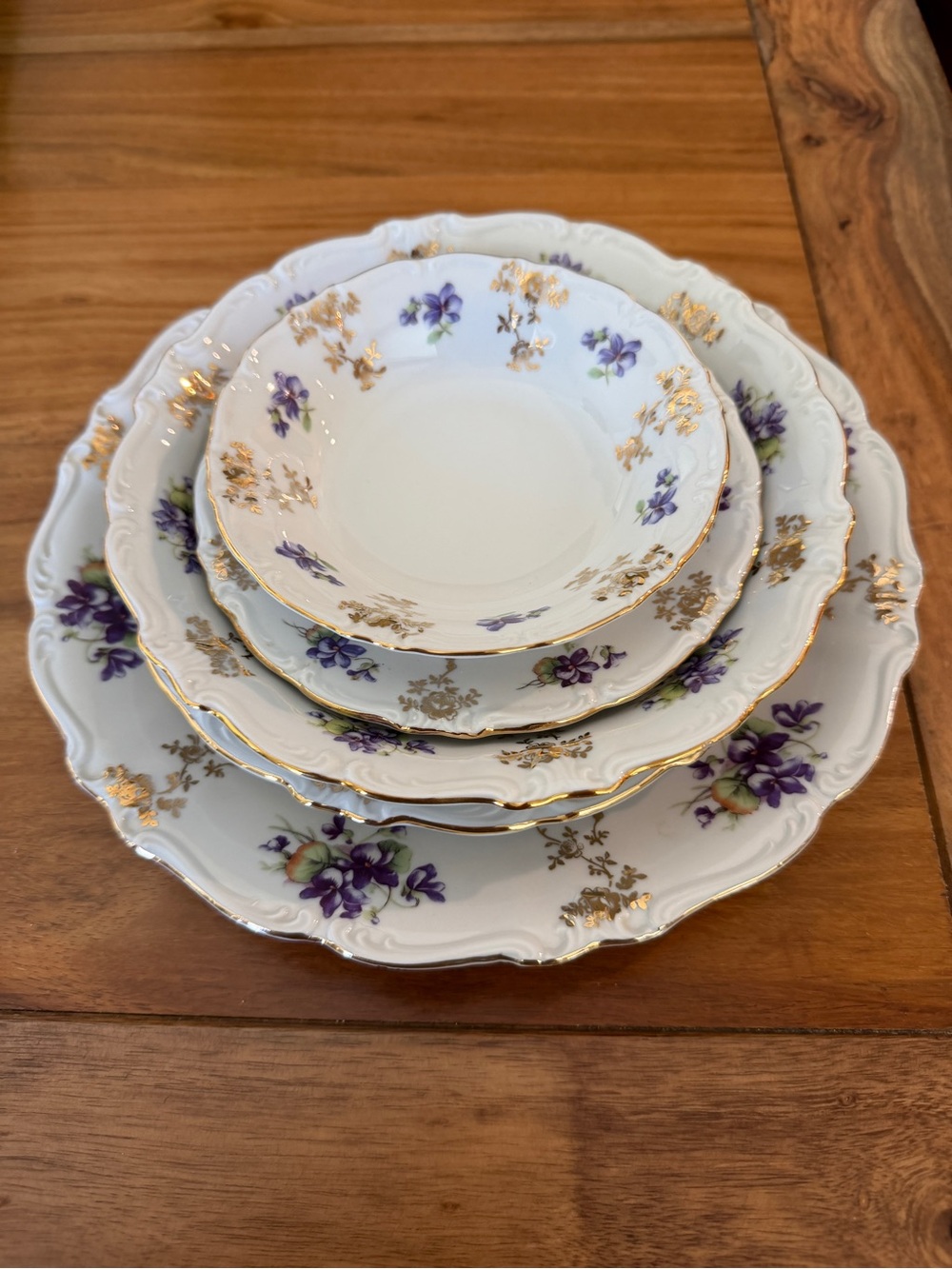 Rare!! Vintage Royal Heidelberg Winterling Violets 5-piece Place Setting